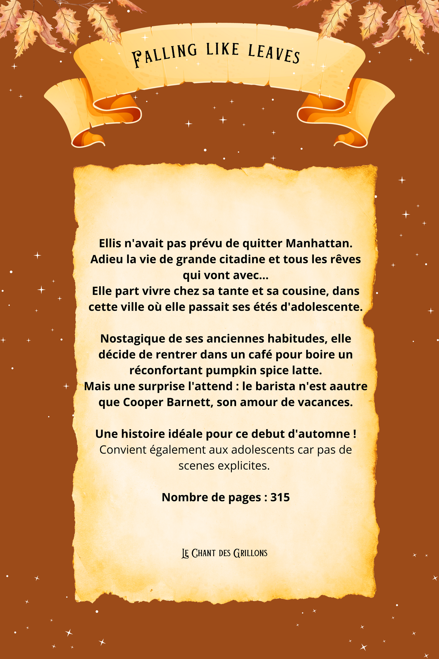 Livre seul "FALLING LIKE LEAVES" (PRÉ-COMMANDE)