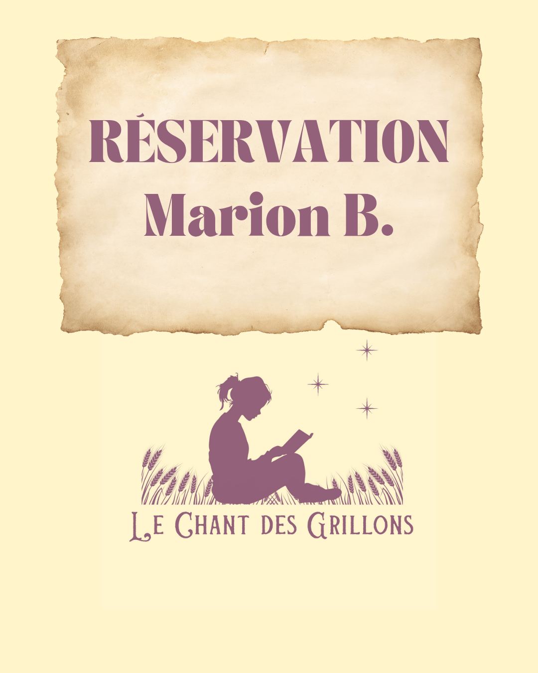 Réservation Marion B.