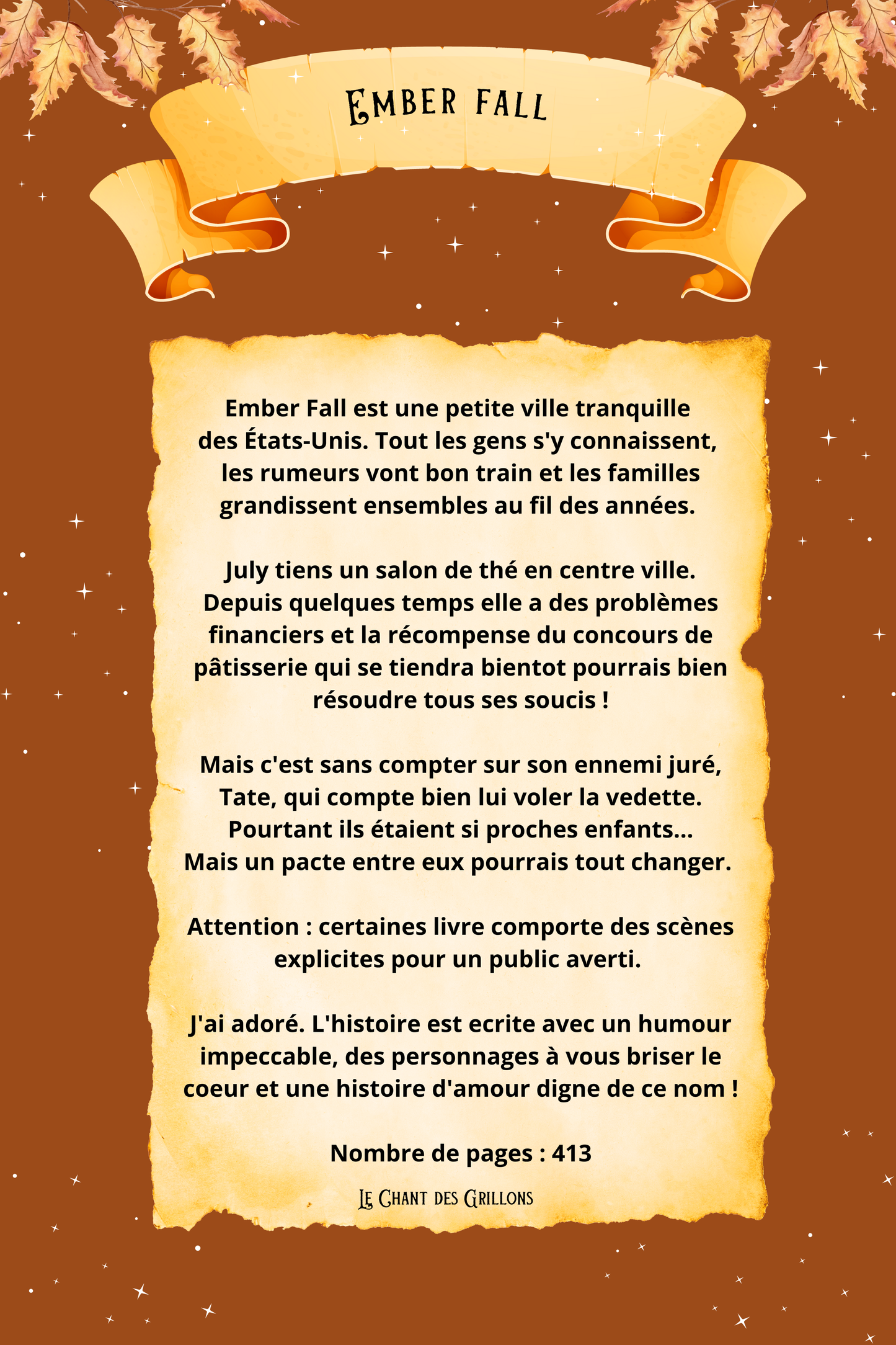 Livre seul "Ember Fall" (PRÉ-COMMANDE)
