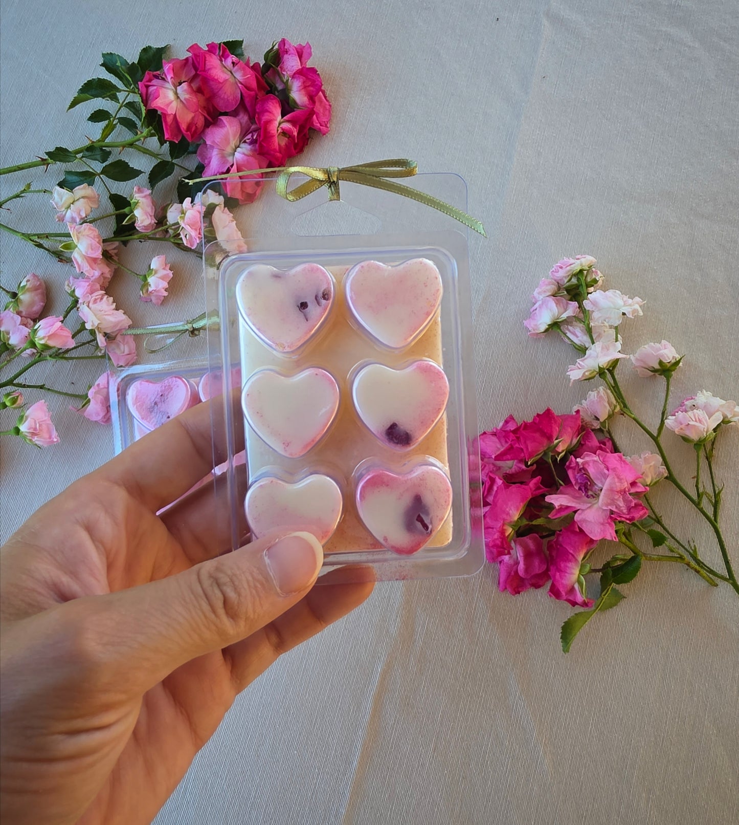 Tablette 6 fondants cœurs parfumés Rose Anglaise
