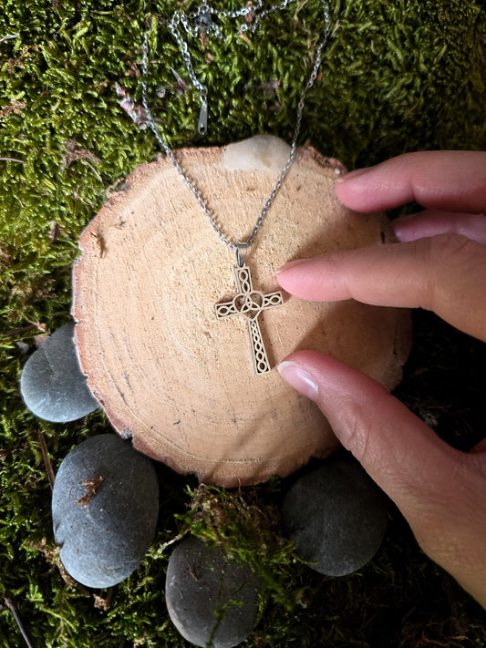 Collier croix celte en acier inox