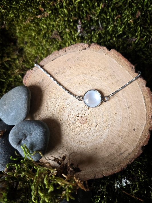 Bracelet réglable résine nacrée