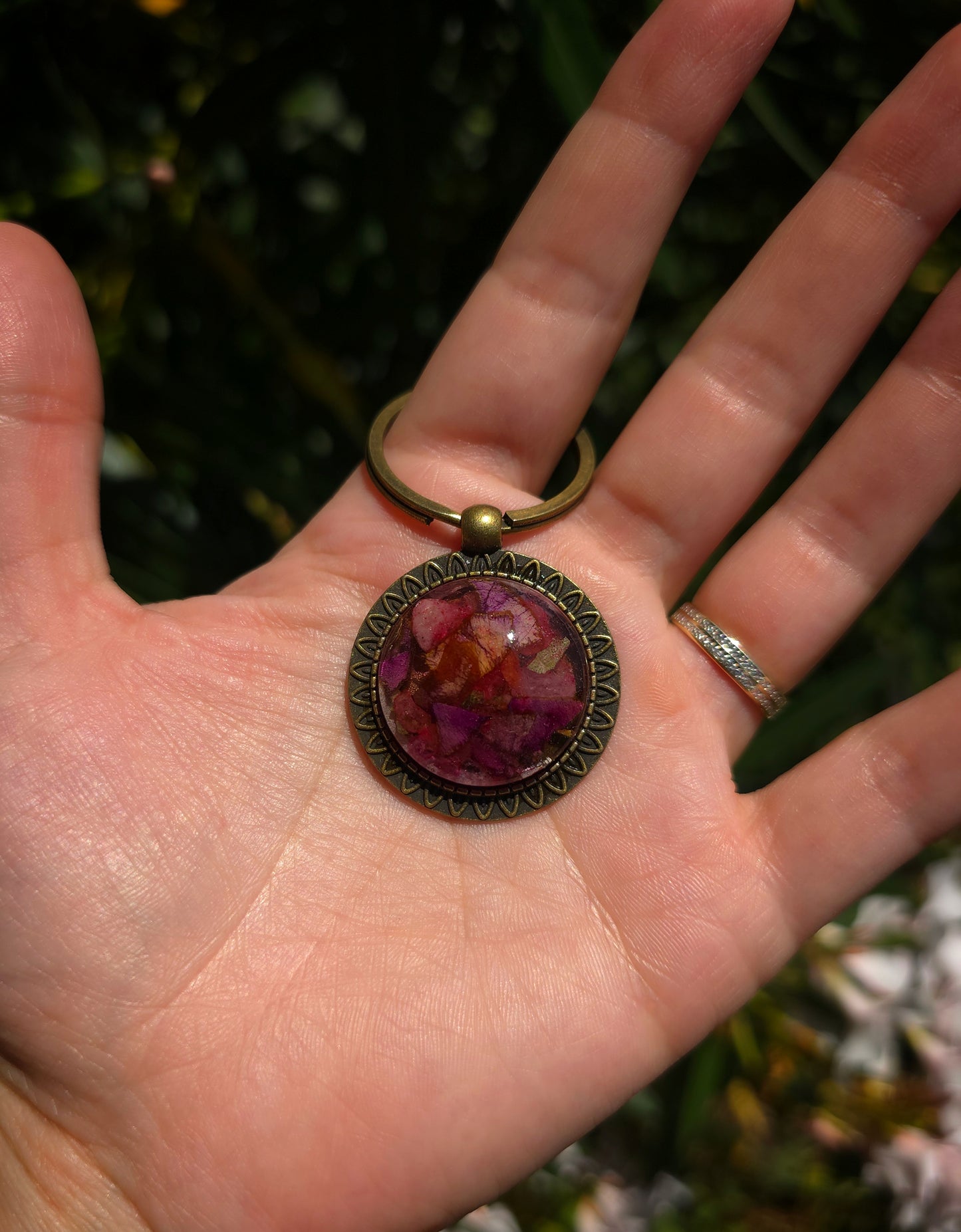 Porte-clé Rose Anglaise laiton bronze