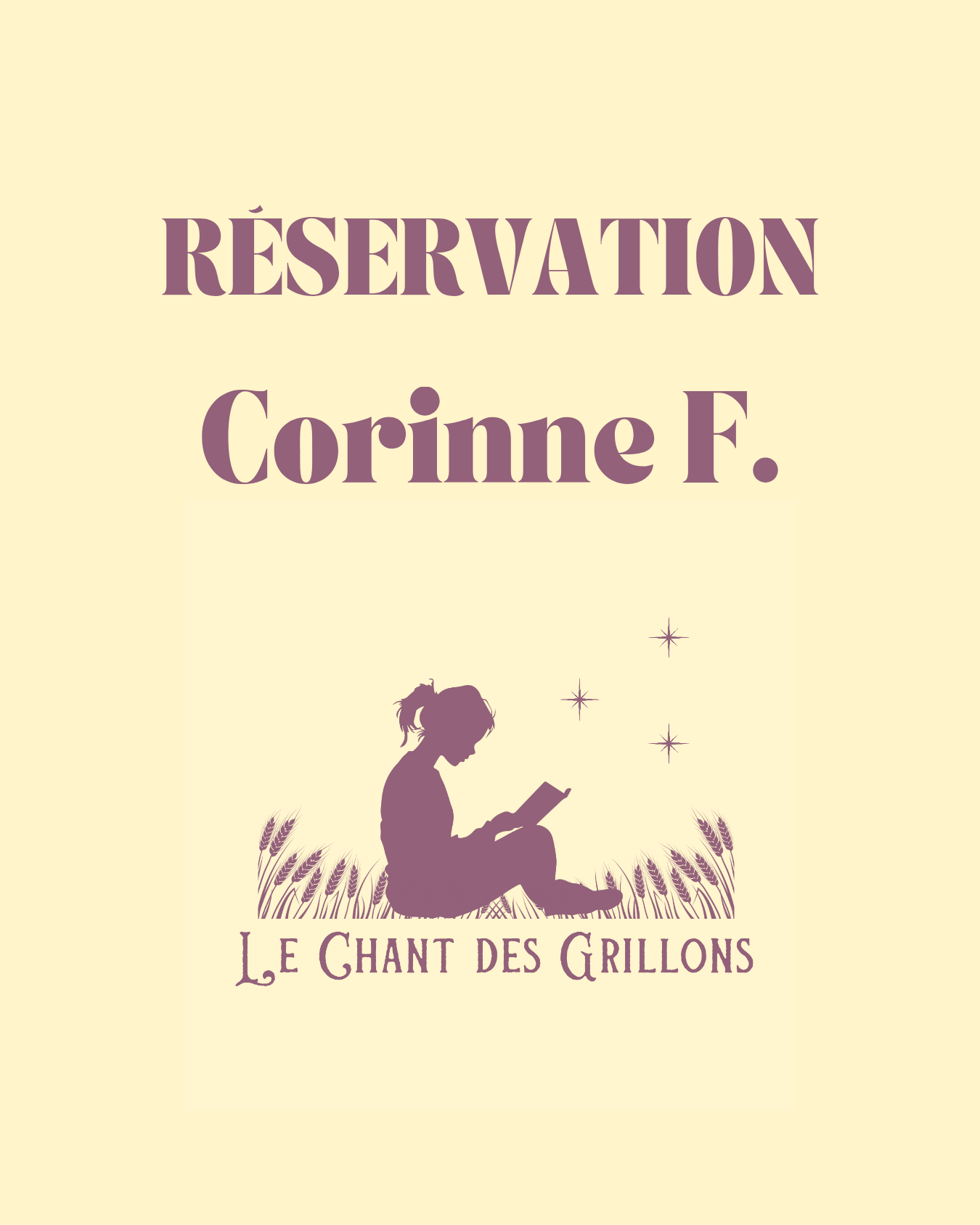 Réservation Corinne F.