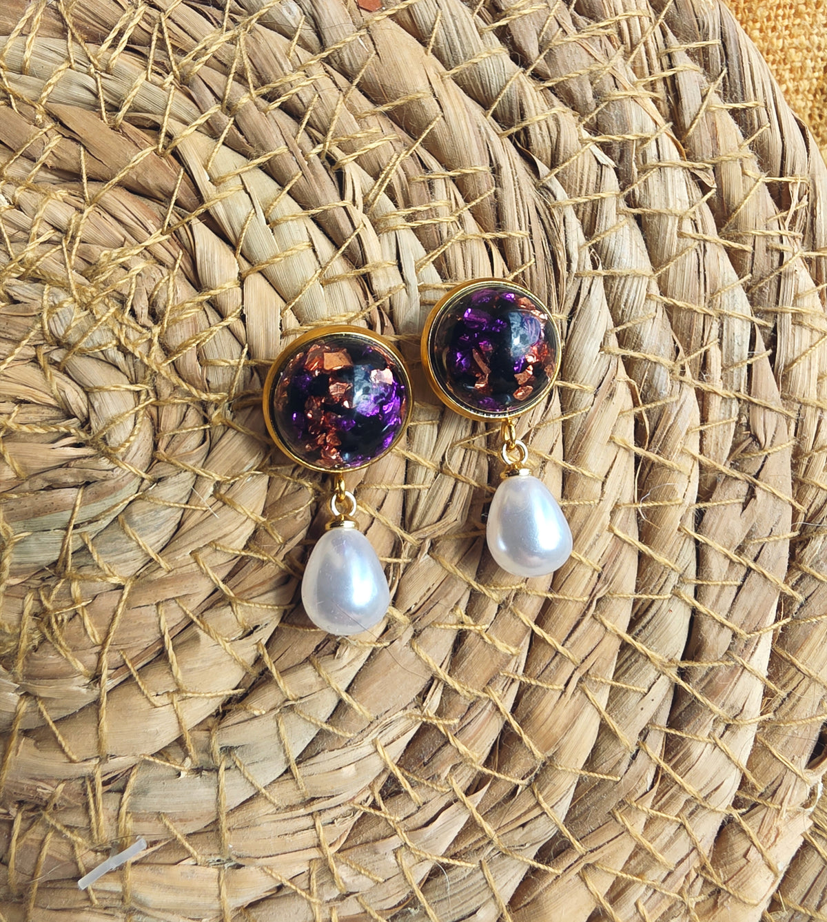 Boucles puce & perle Grillus Pocus plaqué or