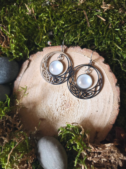 Boucles Édénya résine nacrée