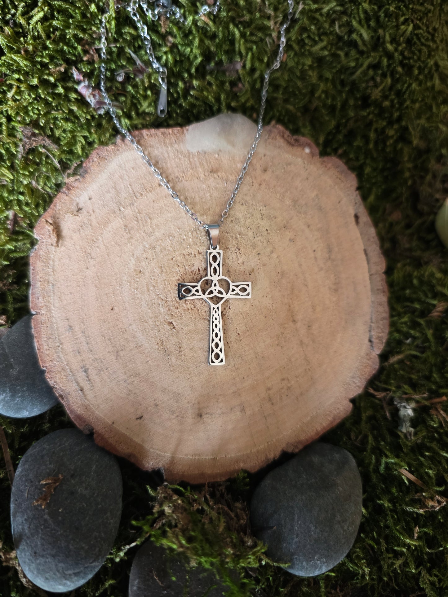 Collier croix celte en acier inox