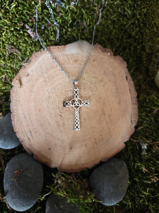 Collier croix celte en acier inox