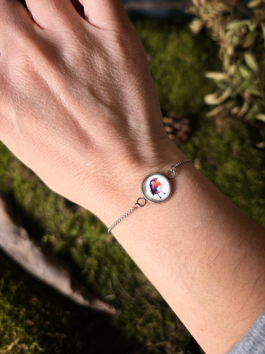 Bracelet réglable rouge-gorge