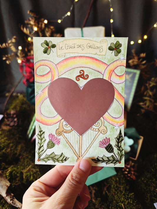 Marque page coeur à gratter