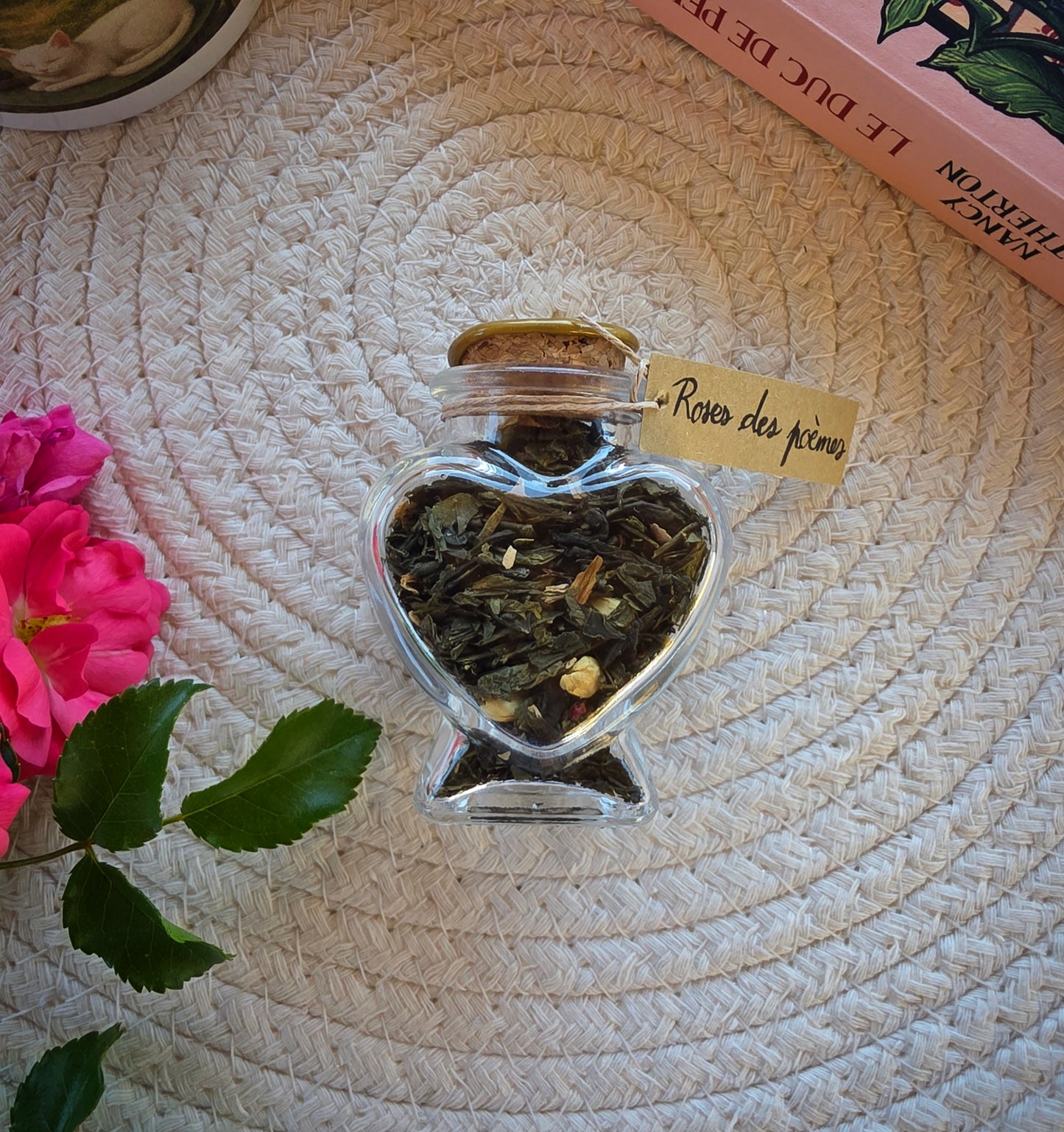 Fiole de thé vert Roses des Poèmes