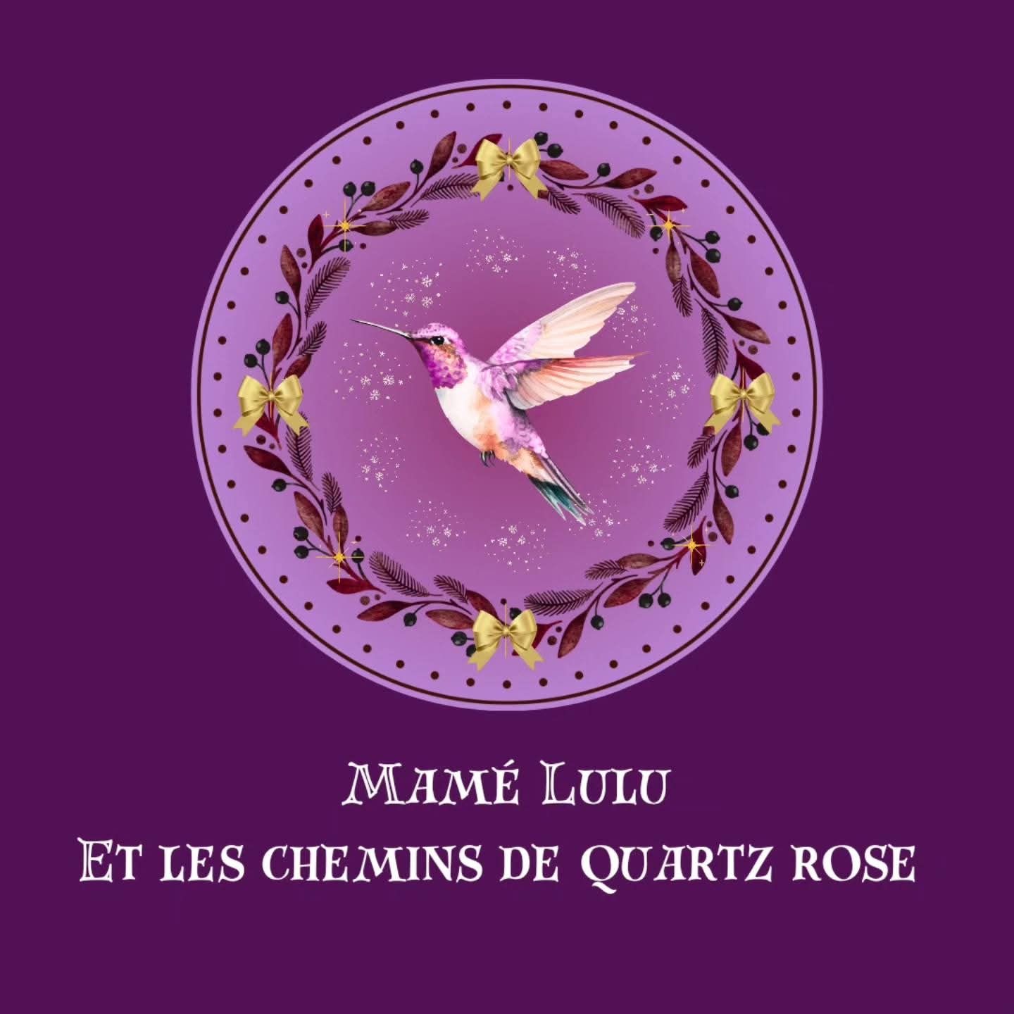Boule de noël "Mamé Lulu & les chemins de quartz rose"