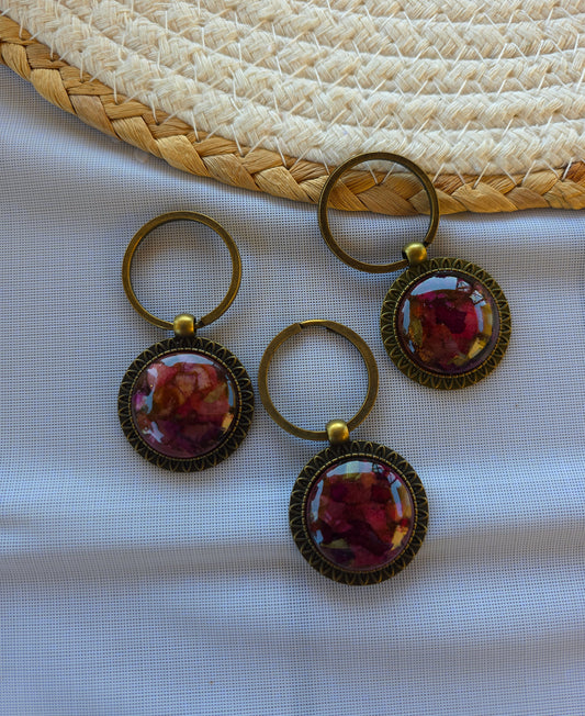 Porte-clé Rose Anglaise laiton bronze