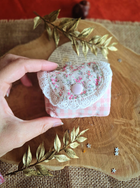 Étui pour écouteurs (ou autre!) Vichy rose