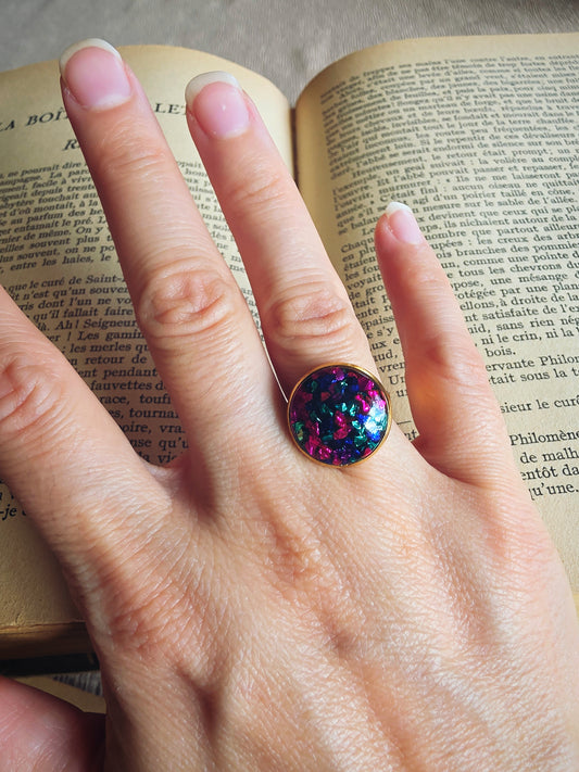 Bague moyenne ronde New Orléans plaqué or