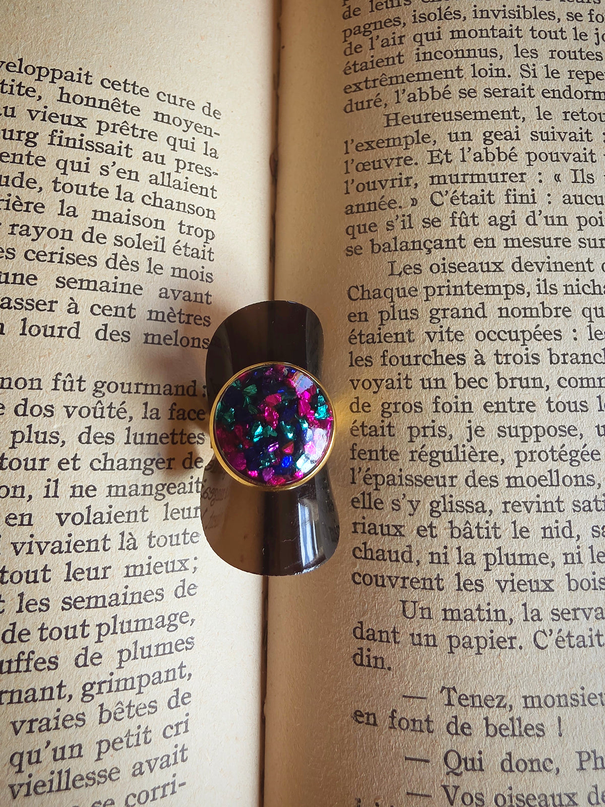 Bague moyenne ronde New Orléans plaqué or