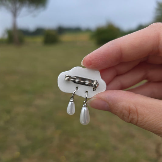 Broche nuage perle